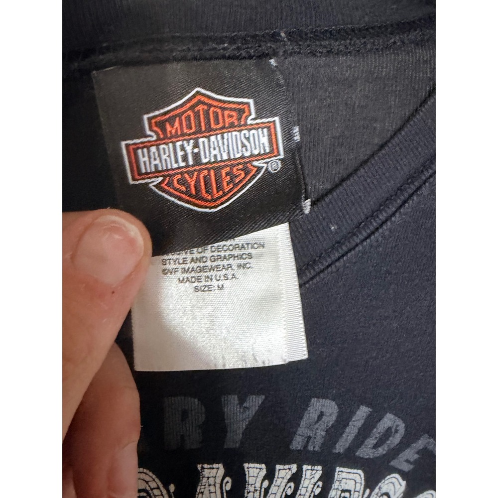 Harley Davidson Womens Long Sleeve Graphic T-Shirt Black Las Vegas Nevada Size M - Picture 3 of 3